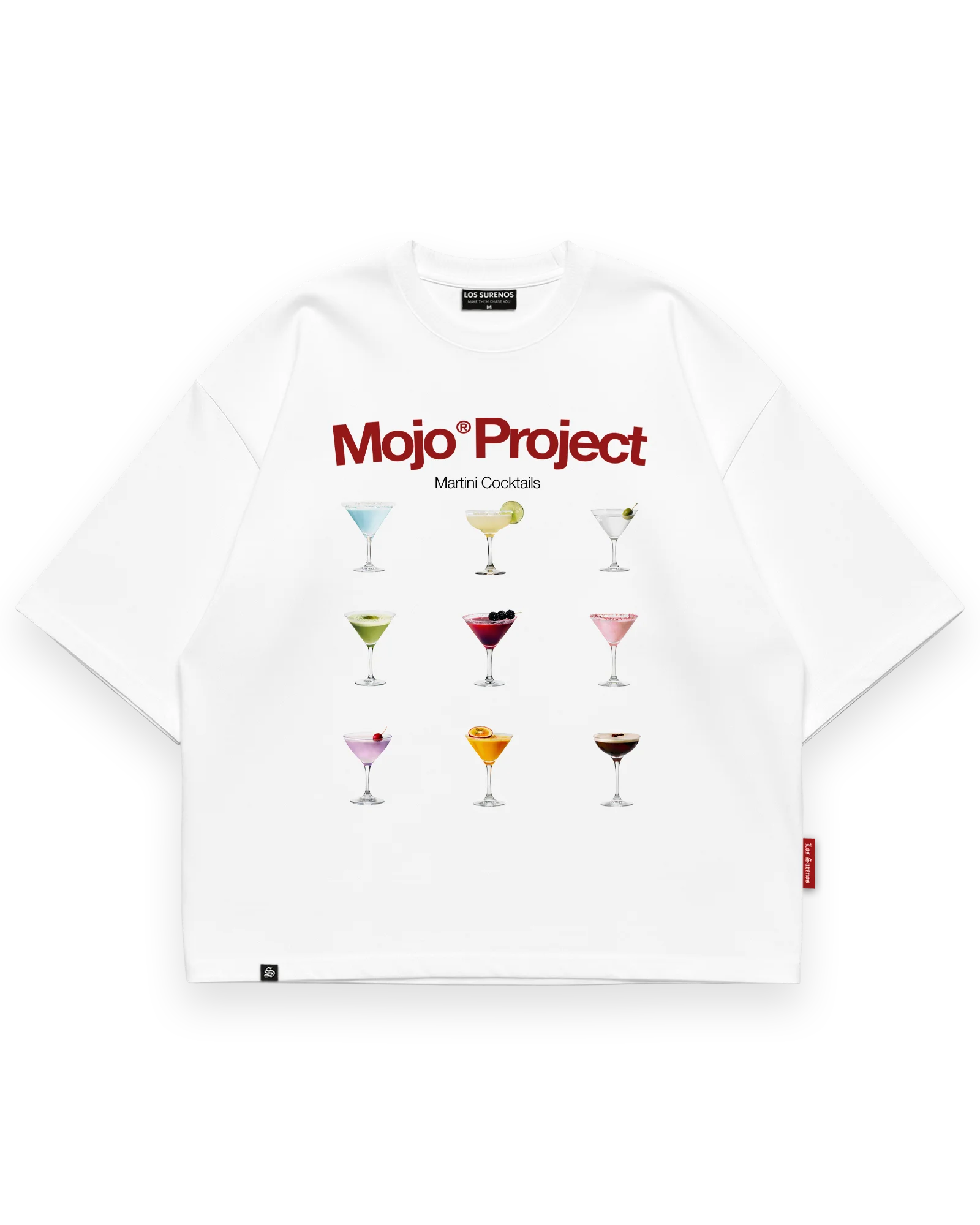 Mojo® Project Martini Cocktails T-Shirt Beyaz ön görünüm